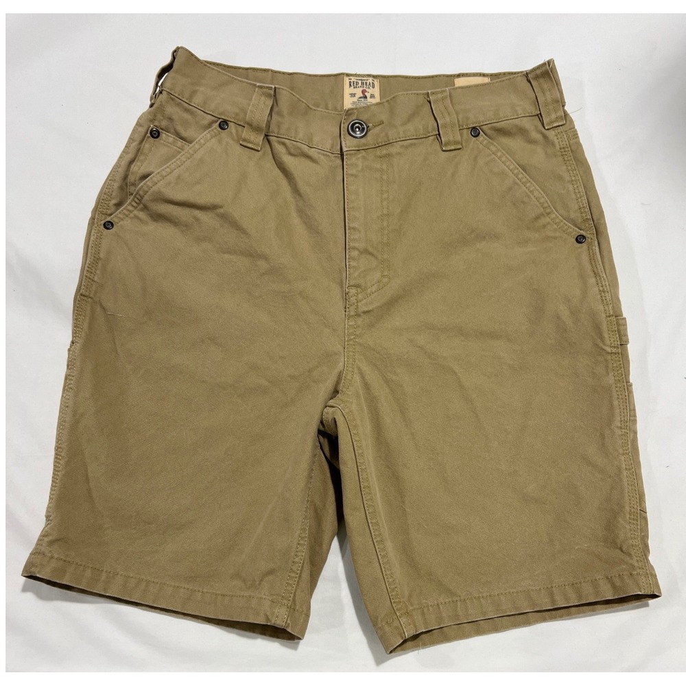 RedHead Canvas Utility Shorts Men 32 Tan Brown Cotton Carpenter Outdoor Work E04